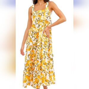 Never Fully Dressed Citrus Print Maxi Dress